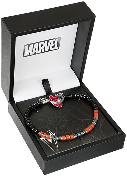 Disney Men's Spider-Man Marvel Beaded Bracelet B600629QML-8.CS .