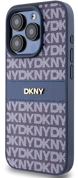 Handyhülle DKNY PU Leather Repeat Pattern Tonal Stripe Back Cover für iPhone 15 Pro Blue ...