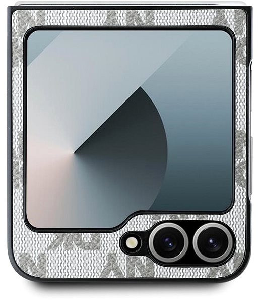 Handyhülle DKNY PU Leather Checkered Pattern and Stripe für das Samsung Galaxy Z Flip6 Beige ...