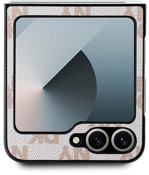 Handyhülle DKNY PU Leder Karo-Muster und Streifen Hülle für Samsung Galaxy Z Flip6 Rosa ...
