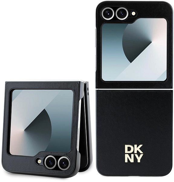 Handyhülle DKNY PU Leather Stack Logo Back Cover für das Samsung Galaxy Z Flip6 Black ...