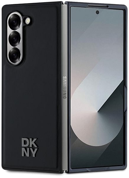 Handyhülle DKNY PU Leder Stack Logo MagSafe Rückseite Hülle für Samsung Galaxy Z Fold6 Schwarz ...