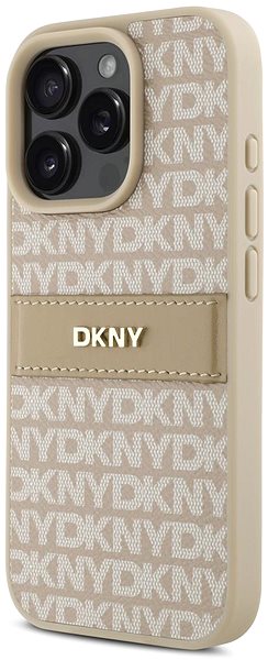 Handyhülle DKNY PU Leather Repeat Pattern Tonal StripeBack Cover für iPhone 16 Pro Pink ...