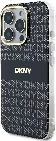 Handyhülle DKNY PC/TPU Repeat Pattern Tonal Stripe Magsafe Back Cover für das iPhone 16 Pro Black ...
