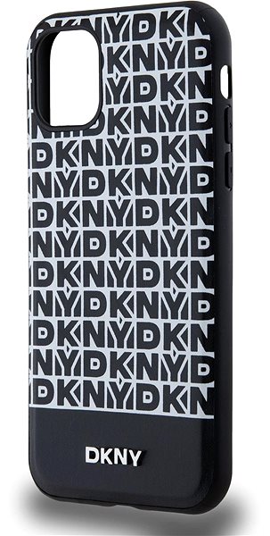 Handyhülle DKNY PU Leather Repeat Pattern Bottom Stripe MagSafe Back Cover für iPhone 11 Black ...