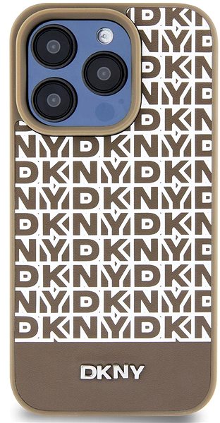 Kryt na mobil DKNY PU Leather Repeat Pattern Bottom Stripe MagSafe Zadný Kryt na iPhone 14 Pro Brown ...