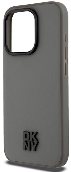 Handyhülle DKNY PU Leather Stack Logo Magsafe Back Cover für iPhone 15 Pro Grey ...