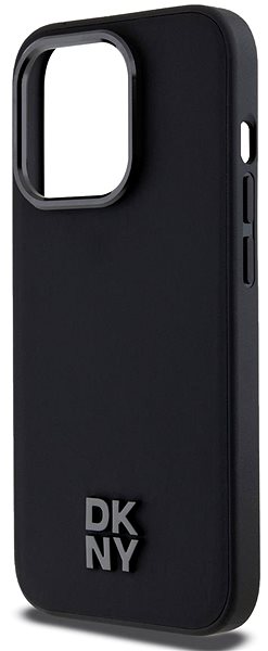 Telefon tok DKNY Stack Logo iPhone 15 Pro fekete PU bőr MagSafe tok ...