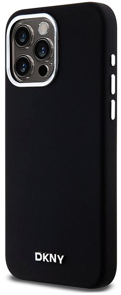 Kryt na mobil DKNY Liquid Silicone Silver Metal Logo Magsafe Zadný Kryt na iPhone 15 Pro Max Black ...