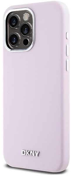 Handyhülle DKNY Liquid Silicone Silver Metal Logo Magsafe Back Cover für iPhone 15 Pro Max Pink ...