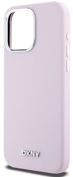 Handyhülle DKNY Liquid Silicone Silver Metal Logo Magsafe Back Cover für iPhone 15 Pro Max Pink ...