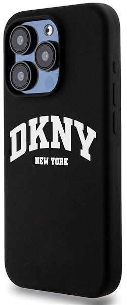 Telefon tok DKNY Liquid Arch Logo iPhone 15 Pro fekete szilikon MagSafe tok ...