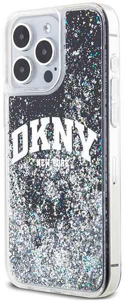 Telefon tok DKNY Liquid Glitter Arch Logo iPhone 13 Pro fekete tok ...