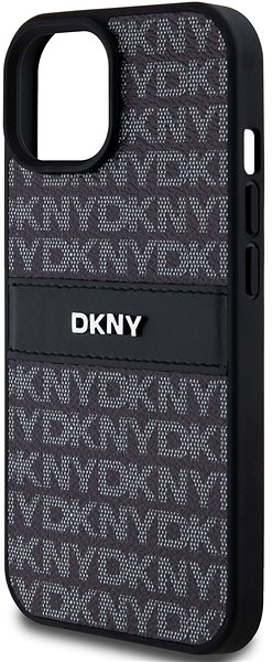 Kryt na mobil DKNY PU Leather Repeat Pattern Tonal Stripe Zadný Kryt na iPhone 15 Black ...