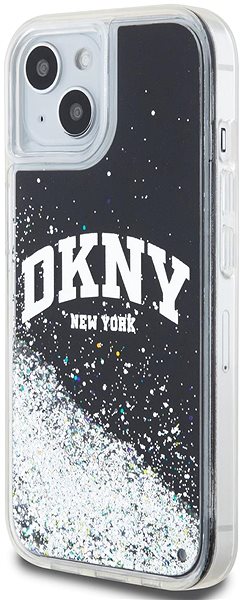 Telefon tok DKNY Liquid Glitter Arch Logo iPhone 15 fekete tok ...