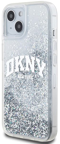 Kryt na mobil DKNY Liquid Glitter Arch Logo Zadný Kryt na iPhone 15 Transparent ...