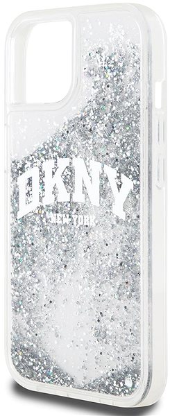 Handyhülle DKNY Liquid Glitter Arch Logo Back Cover für iPhone 15 Transparent ...