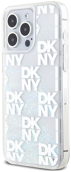 Handyhülle DKNY Liquid Glitter Checkered Pattern Backcover für iPhone 15 Pro Max Transparent ...
