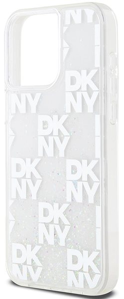 Kryt na mobil DKNY Liquid Glitter Checkered Pattern Zadný Kryt na iPhone 15 Pro Max Transparent ...