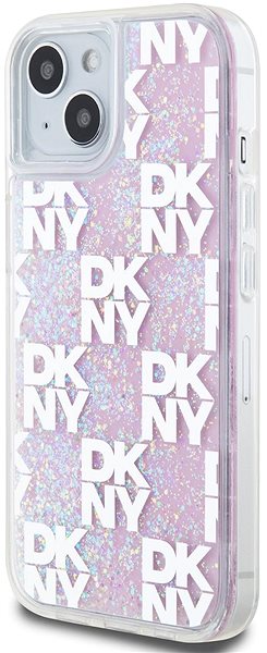 Telefon tok DKNY Liquid Glitter Checkered Pattern iPhone 15 rózsaszín tok ...