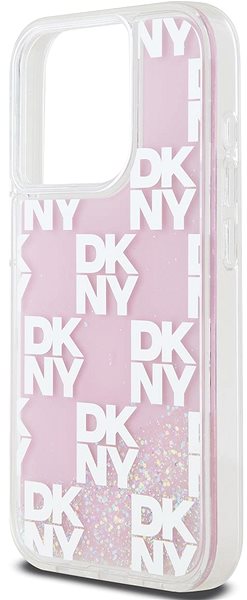 Telefon tok DKNY Liquid Glitter Checkered Pattern iPhone 15 Pro rózsaszín tok ...