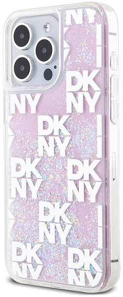 Telefon tok DKNY Liquid Glitter Checkered Pattern iPhone 15 Pro Max rózsaszín tok ...