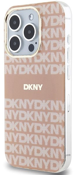 Telefon tok DKNY PC/TPU Repeat Pattern Tonal Stripe iPhone 15 Pro rózsaszín MagSafe tok ...