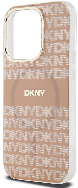 Handyhülle DKNY PC/TPU Repeat Pattern Tonal Stripe Magsafe Back Cover für iPhone 15 Pro Pink ...