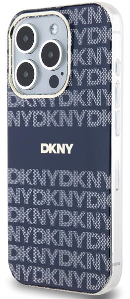Telefon tok DKNY PC/TPU Repeat Pattern Tonal Stripe iPhone 15 Pro kék MagSafe tok ...