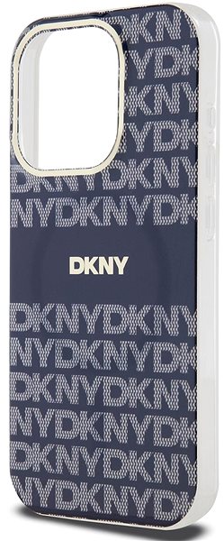 Telefon tok DKNY PC/TPU Repeat Pattern Tonal Stripe iPhone 15 Pro kék MagSafe tok ...