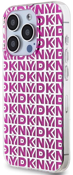 Telefon tok DKNY PC/TPU Repeat Pattern iPhone 15 Pro rózsaszín PU bőr tok ...