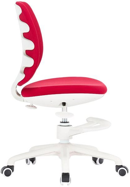 Detská stolička k písaciemu stolu DALENOR Candy, textil, biela podnož, červená ...