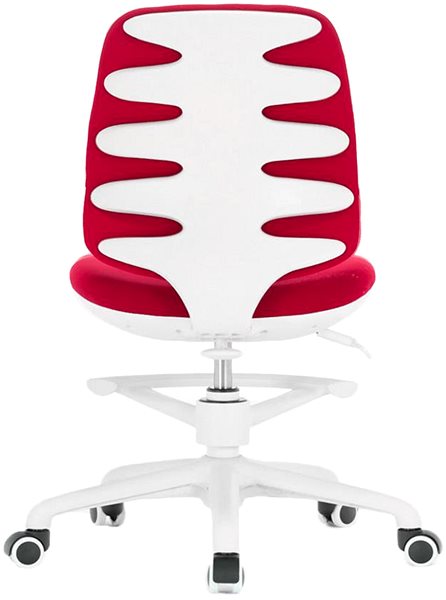Detská stolička k písaciemu stolu DALENOR Candy, textil, biela podnož, červená ...