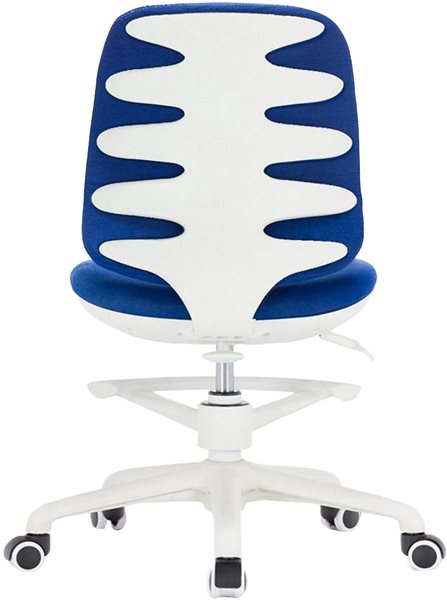 Detská stolička k písaciemu stolu DALENOR Candy, textil, biela podnož, modrá ...