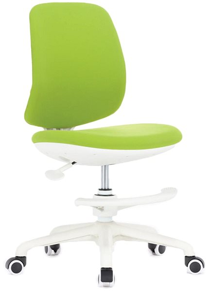 Detská stolička k písaciemu stolu DALENOR Candy, textil, biela podnož, zelená ...