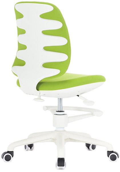Detská stolička k písaciemu stolu DALENOR Candy, textil, biela podnož, zelená ...