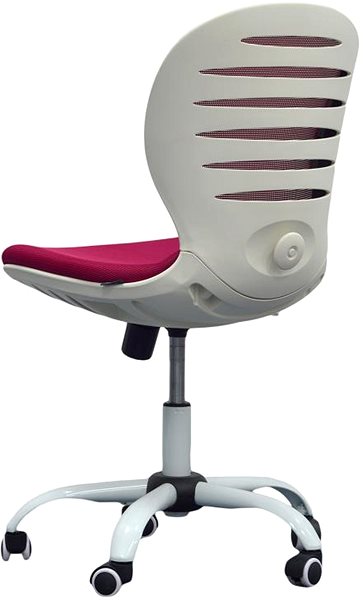Detská stolička k písaciemu stolu DALENOR Flexy, textil, biela podnož, červená ...