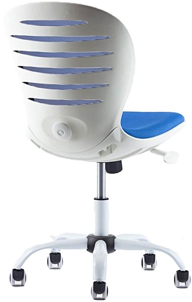 Detská stolička k písaciemu stolu DALENOR Flexy, textil, biela podnož, modrá ...