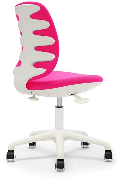 Detská stolička k písaciemu stolu DALENOR Flexy, textil, biela podnož, ružová ...
