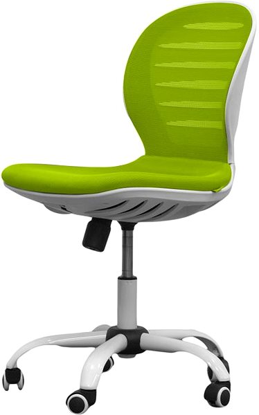 Detská stolička k písaciemu stolu DALENOR Flexy, textil, biela podnož, zelená ...