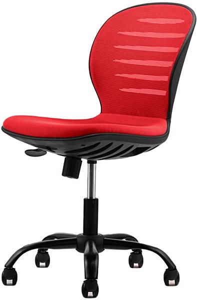 Detská stolička k písaciemu stolu DALENOR Flexy, textil, čierna podnož, červená ...