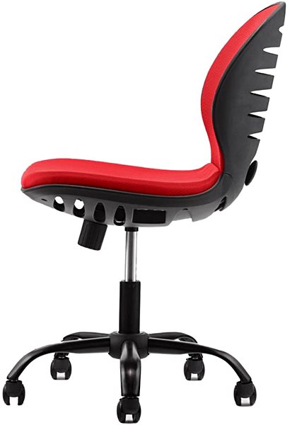 Detská stolička k písaciemu stolu DALENOR Flexy, textil, čierna podnož, červená ...