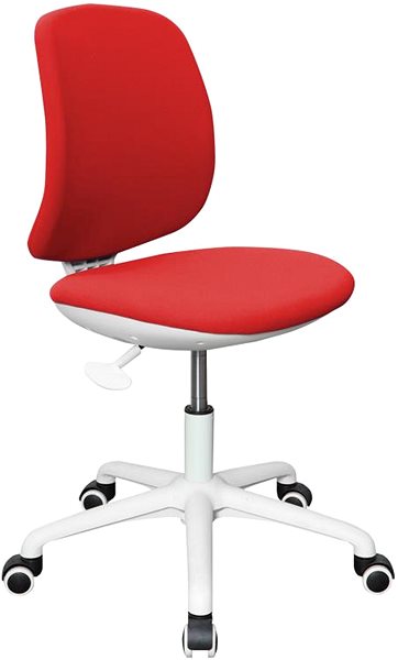 Detská stolička k písaciemu stolu DALENOR Lucky, textil, biela podnož, červená ...