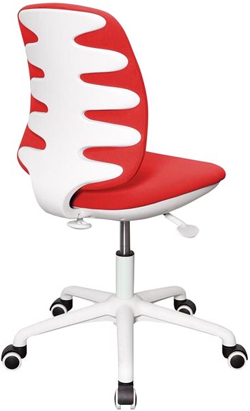 Detská stolička k písaciemu stolu DALENOR Lucky, textil, biela podnož, červená ...