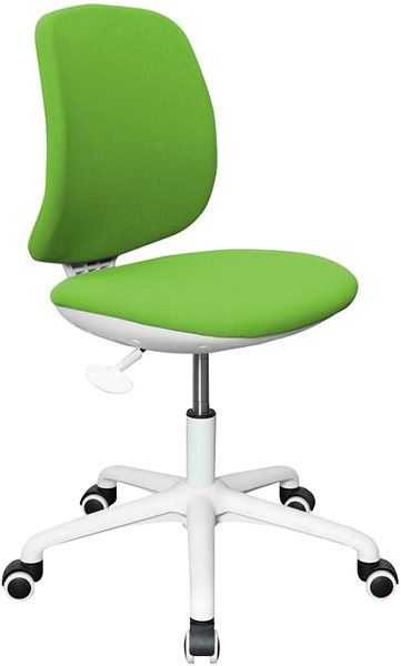Detská stolička k písaciemu stolu DALENOR Lucky, textil, biela podnož, zelená ...