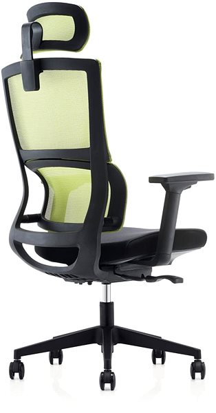Kancelárska stolička DALENOR Grove, ergonomická, sieťovina, čierna/zelená ...