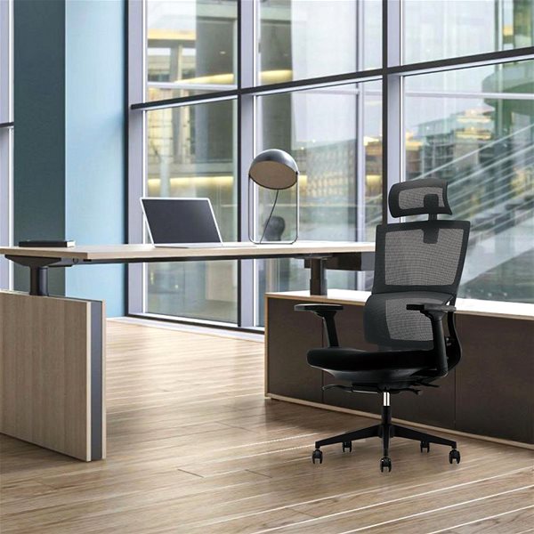 Kancelárska stolička DALENOR Grove, ergonomická, sieťovina, sivá ...