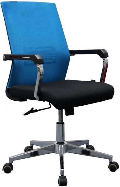 Kancelárska stolička DALENOR Roma, textil, čierna/modrá ...