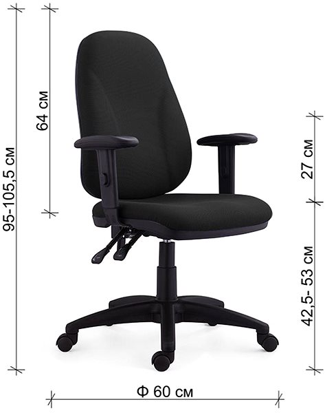 Bürostuhl DALENOR Bristil, Textilstoff, schwarz ...