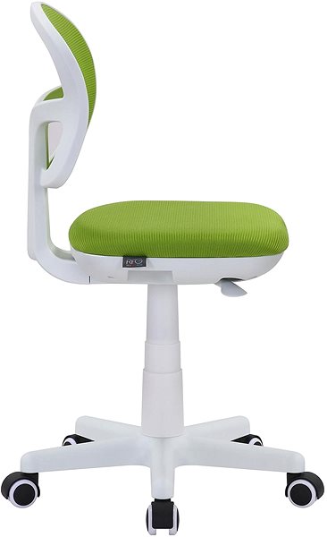 Kancelárska stolička DALENOR Detská stolička Honey, textil, biela podnož/zelená ...